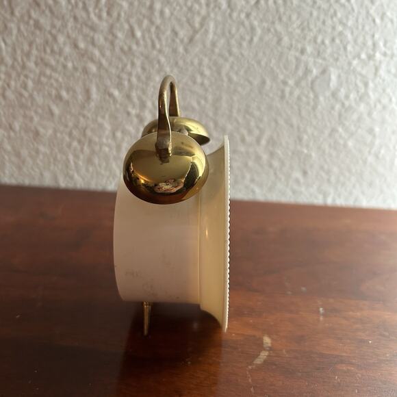 Vintage Europa Desk Clock Retro White Red Ticking Working Collection Piece AS IS - Picture 2 of 13